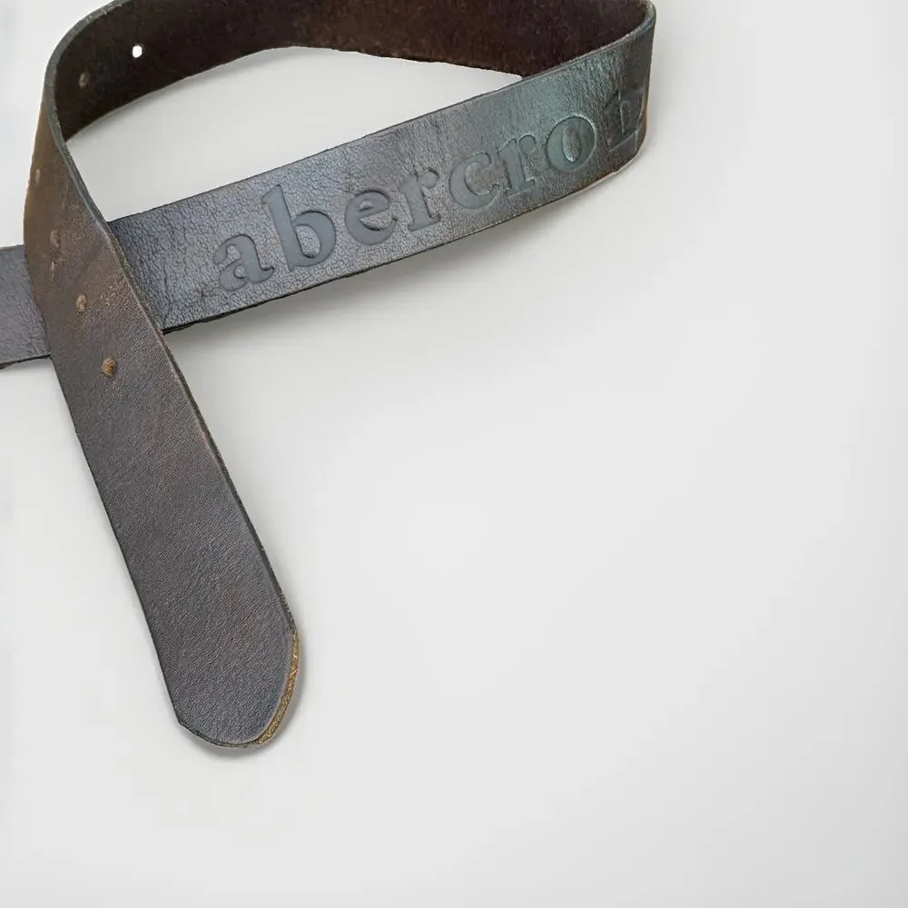 Vintage Y2K ABERCROMBIE & FiITCH Moose Embossed Leather Belt Brown Size S / M